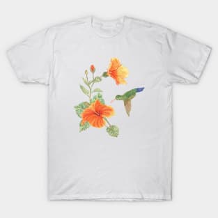 Green Hummingbird and San Joaquin Flower T-Shirt